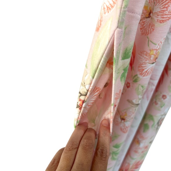 Miss Elaine Relax short sleeve zip Robe Medium pink floral pockets jersey NWT - Picture 9 of 12